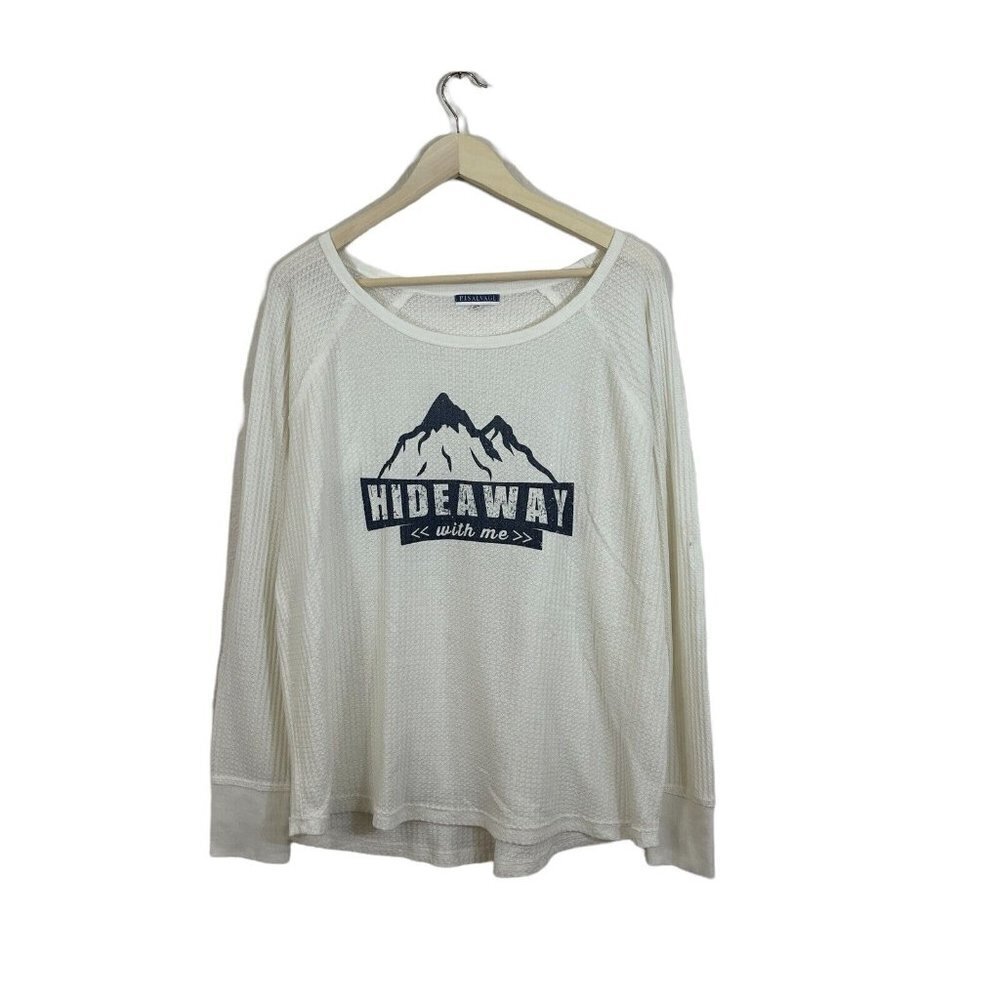 PJ Salvage X-Large Thermal Top Mountains Long Sleeve Waffle Sleep Shirt